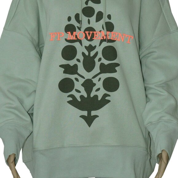 Free People Sprint To The Finish Logo Hoodie Oversized Hi Low Pockets Jacket XS - Picture 5 of 9